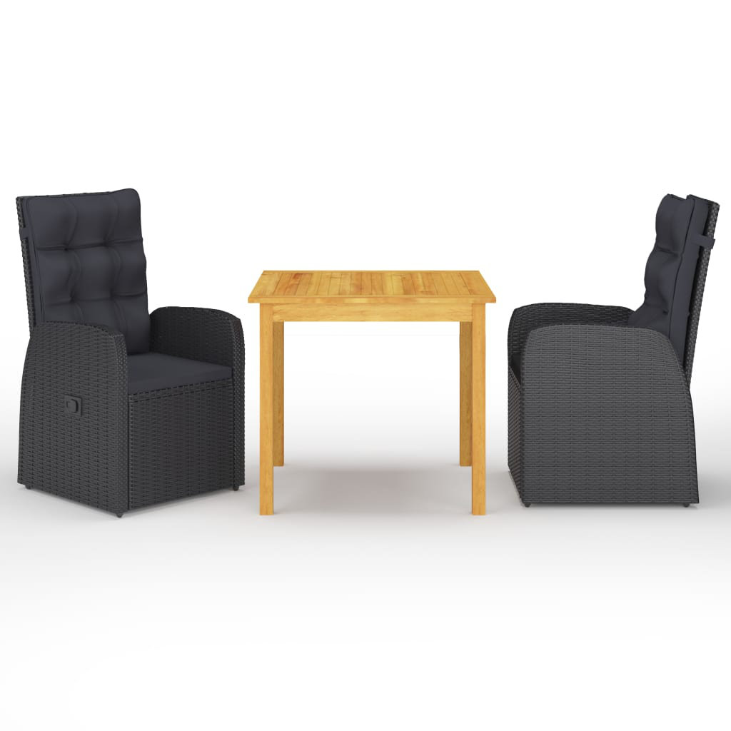 2 - Person Wicker Patio Dining Set with Square Table , Cushions Included