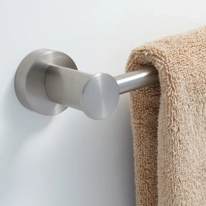 24" Prague Collection Wall-Mount Towel Bar, Brushed Nickel, 2" H x 25.75" W x 3" D
