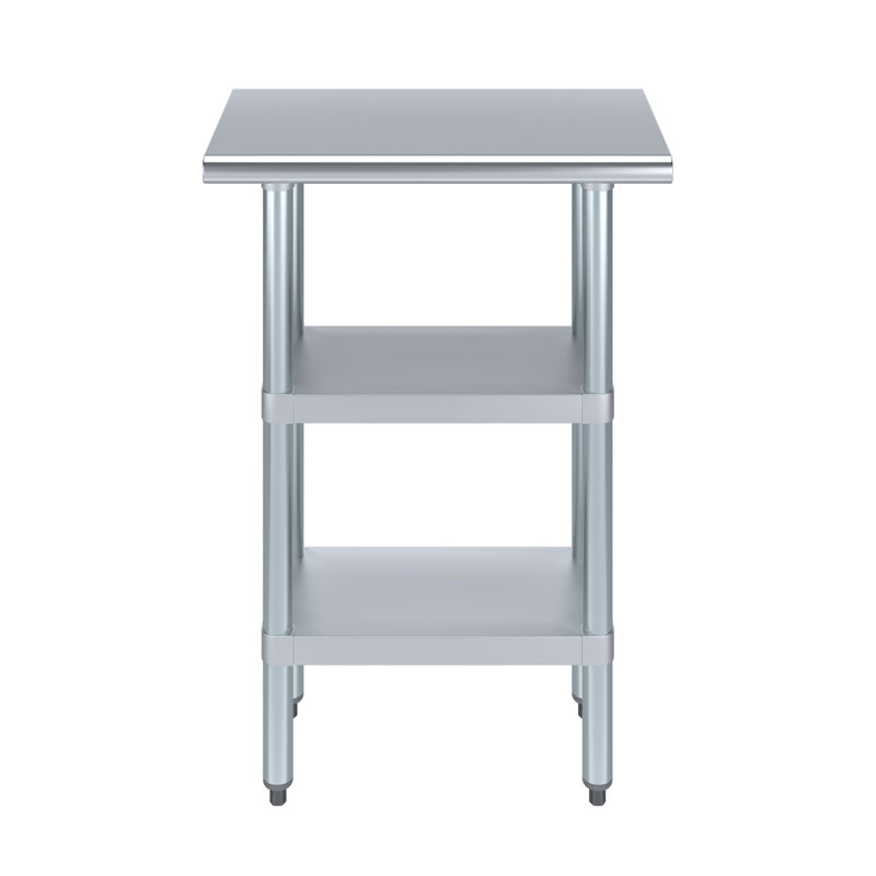 24" Stainless Steel Work Table with Galvanized Shelves