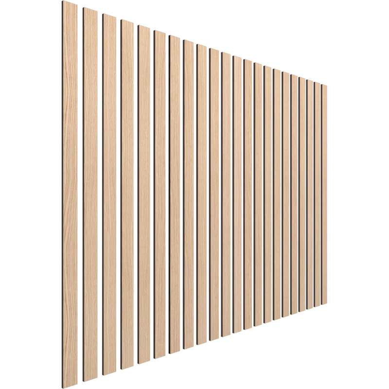 Adjustable Wood Slat Wall Panel Kit, 2"W x 47"H x 0.375"T, Red Oak