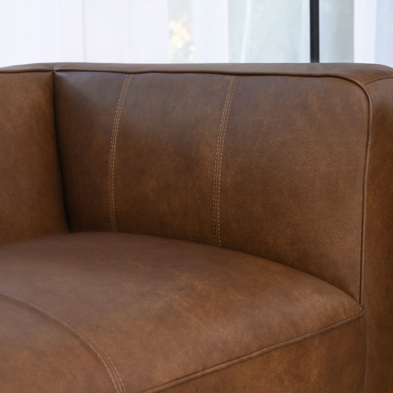 Kenisha 51" Wide Top-Grain Leather Armchair