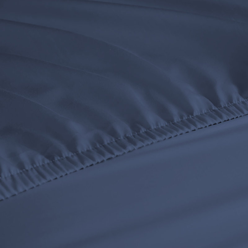 Ensemble de draps en rayonne de bambou 6 pièces , Ensemble de draps pour lit simple + un drap-housse, Oxford Blue