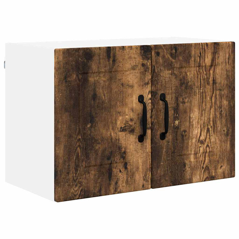 Vidaxl Kitchen Wall Cabinet With Door High Gloss White 60 X 31 X 40 Cm, Smoked Oak