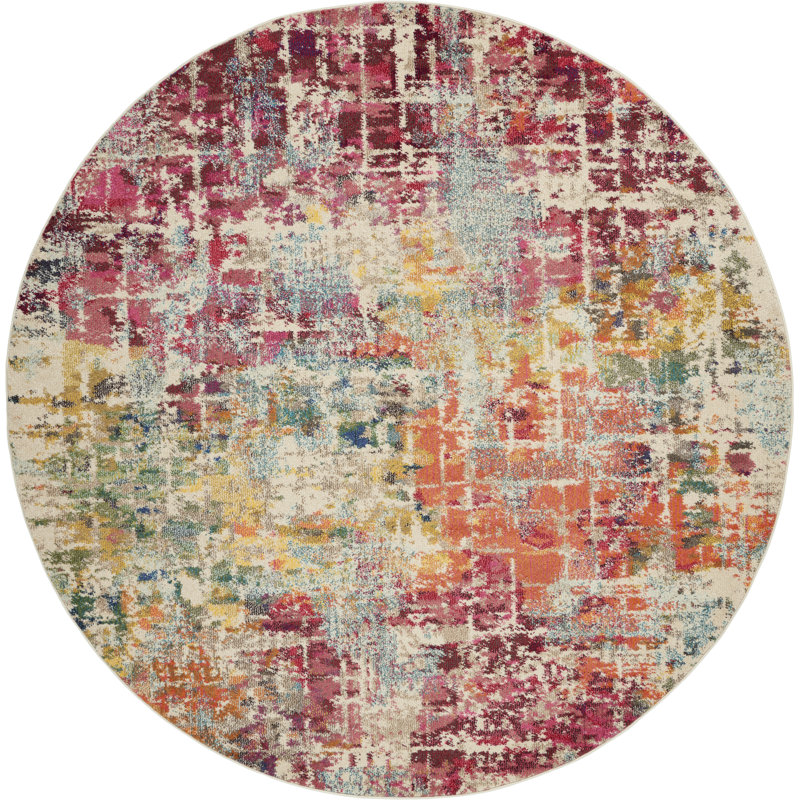 Allegro Abstract Indoor Rug, Round 7'10"