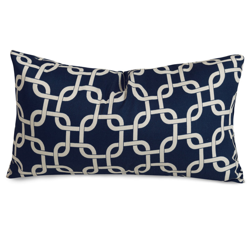 Links Rectangular Throw Pillow, Navy Blue