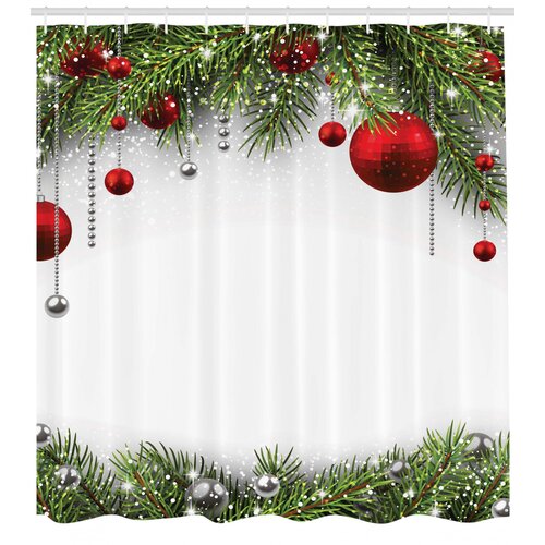 The Holiday Aisle® Mixed Shower Curtain with Hooks Included & Reviews ...