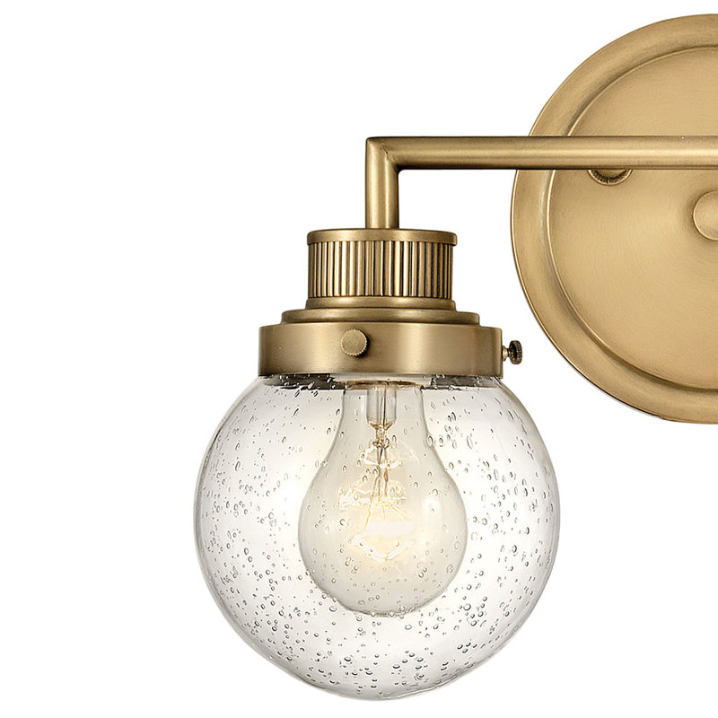 Poppy Bath 2-Light Dimmable Vanity Light, Heritage Brass