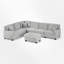 Canapé modulaire rembourré en forme de L avec repose-pieds mobile-1680874878