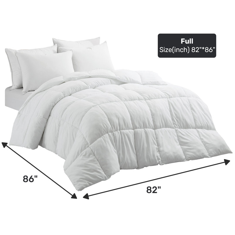 Édredon en duvet synthétique Wayfair Sleep, Édredon double / double en duvet synthétique, Blanc