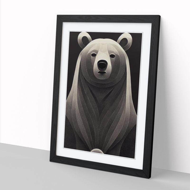 Bear Avant Garde - Single Picture Frame Print, Black Framed, 64cm H x 46cm W