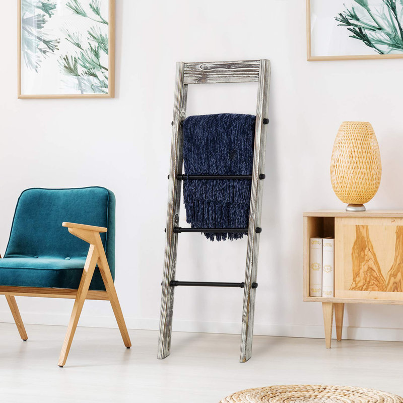 Wall-Leaning Blanket/Towel Ladder Rack
