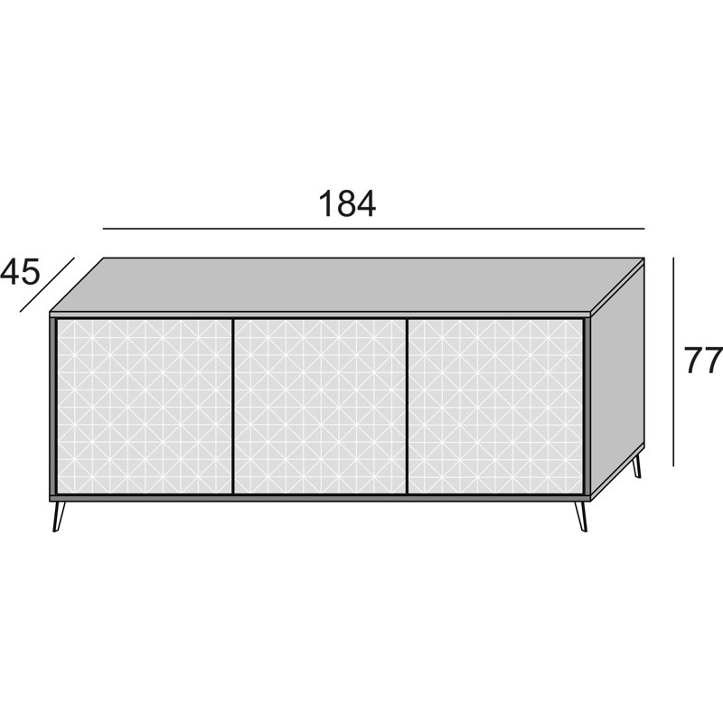 Gurtaaj 184cm Sideboard, Cement/White