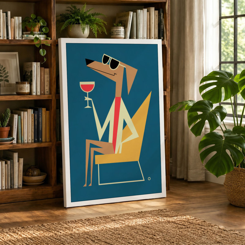 Cocktail Hour Mid-Century - Wrapped Canvas, 30x20 - 76.2 x 50.8 cm, Sage Border