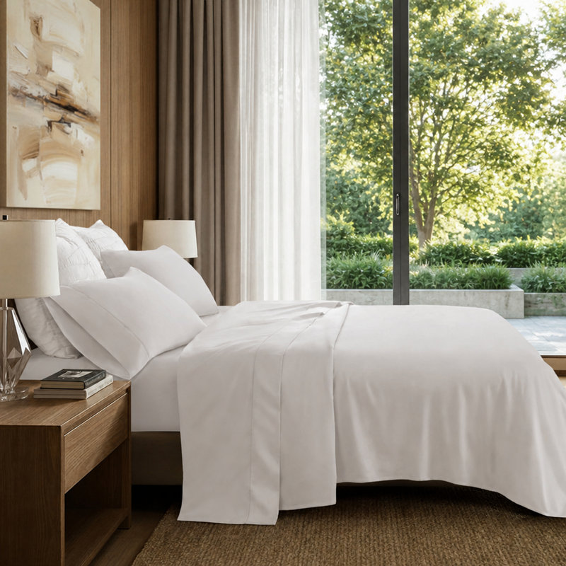 Ensemble de draps en coton Luxe Supima, Très grand séparé, Blanc