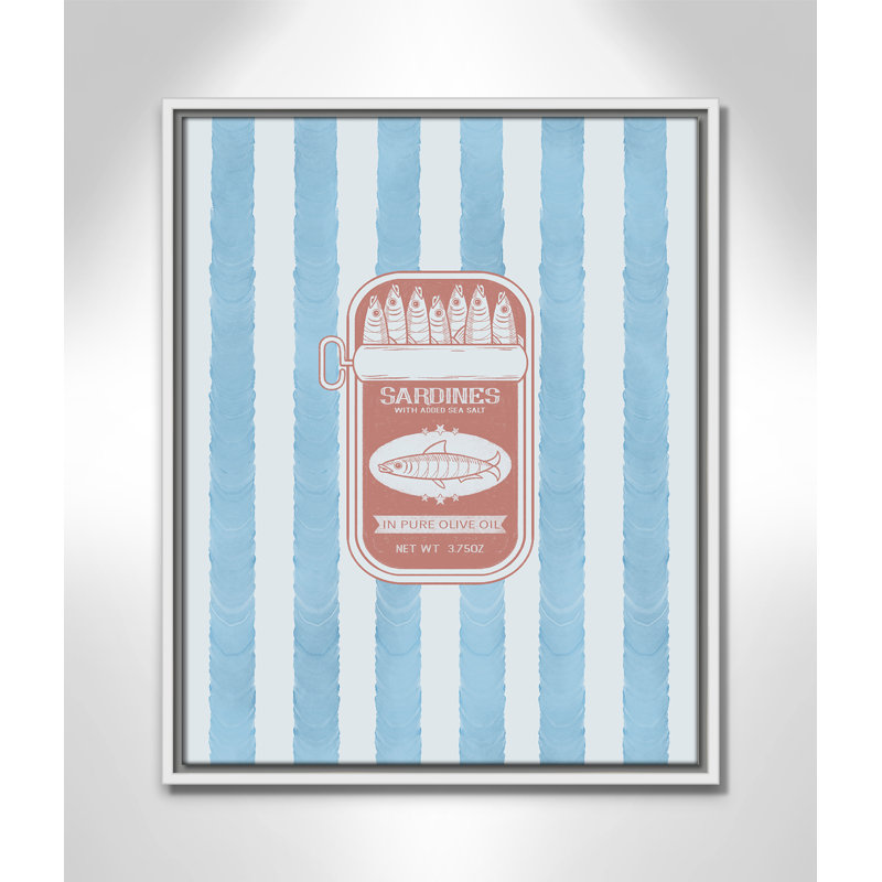 Salty Sardines Print by Marcus Prime, White Floater, 17.5'' W x 21.5'' H