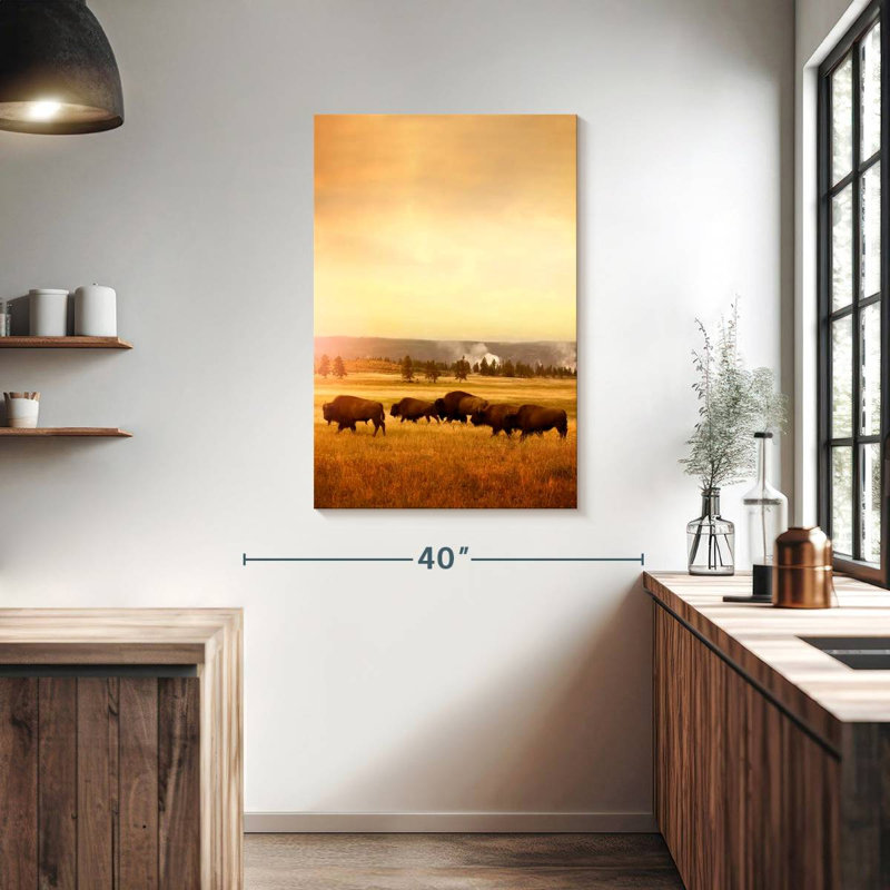 Roaming Bison Herd, 39" H x 26" W