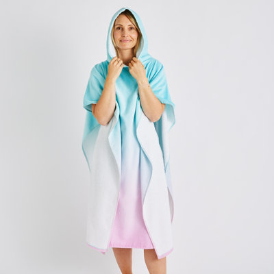 Ombre Hooded Towel Poncho
