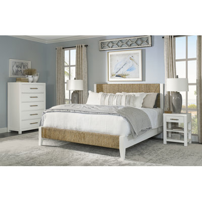 Ensemble de chambre à coucher avec commode blanche Lana
