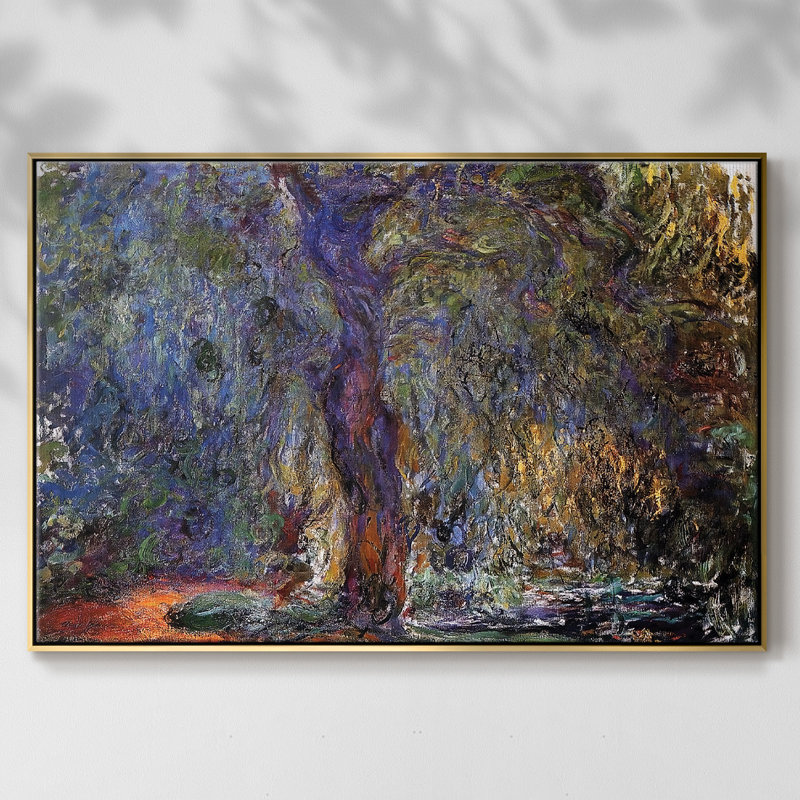 «Weeping Willow 3», reproduction d'art sur toile encadrée, H 17 po x l 25 po x P 2 po, Gold