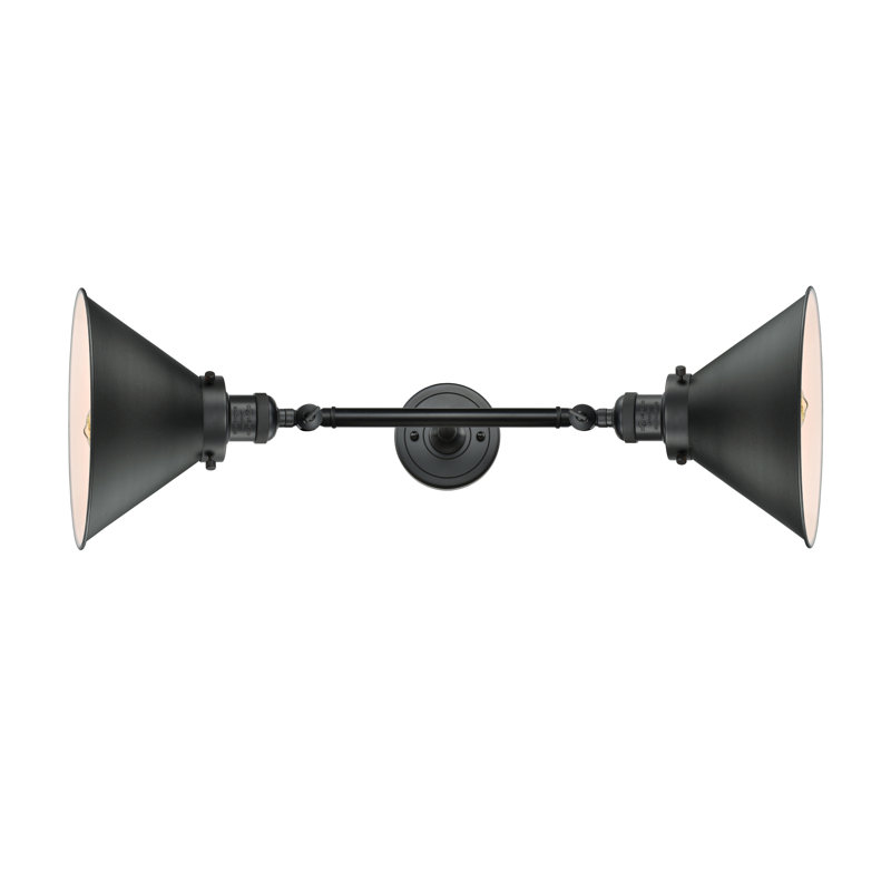 Éclairage pour salle de bain à intensité variable 2 lumières Reppert, Noir mat, Noir mat, Ampoule DEL 6 watts Vinage