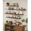 Tablettes flottantes pour la décoration murale, étagère murale en bois de frêne massif fabriquée à la main avec support invisible robuste, tablette murale pour cuisine, salle de bain, salon, bureau-1462726522