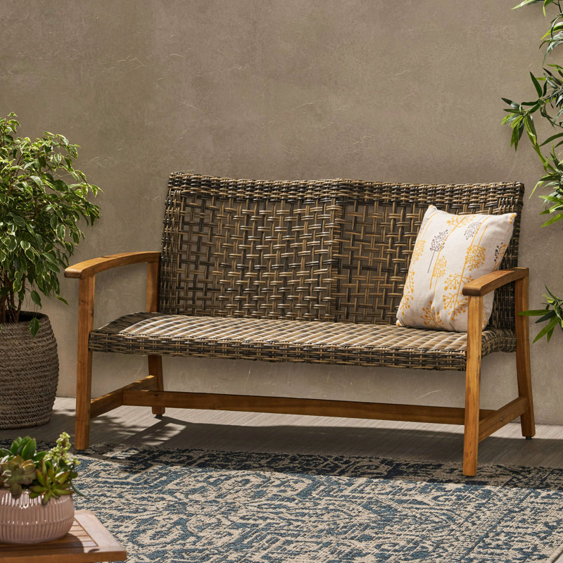 Natural With Iron Frame Stable Wood And Accent Traits, Natural/Gray