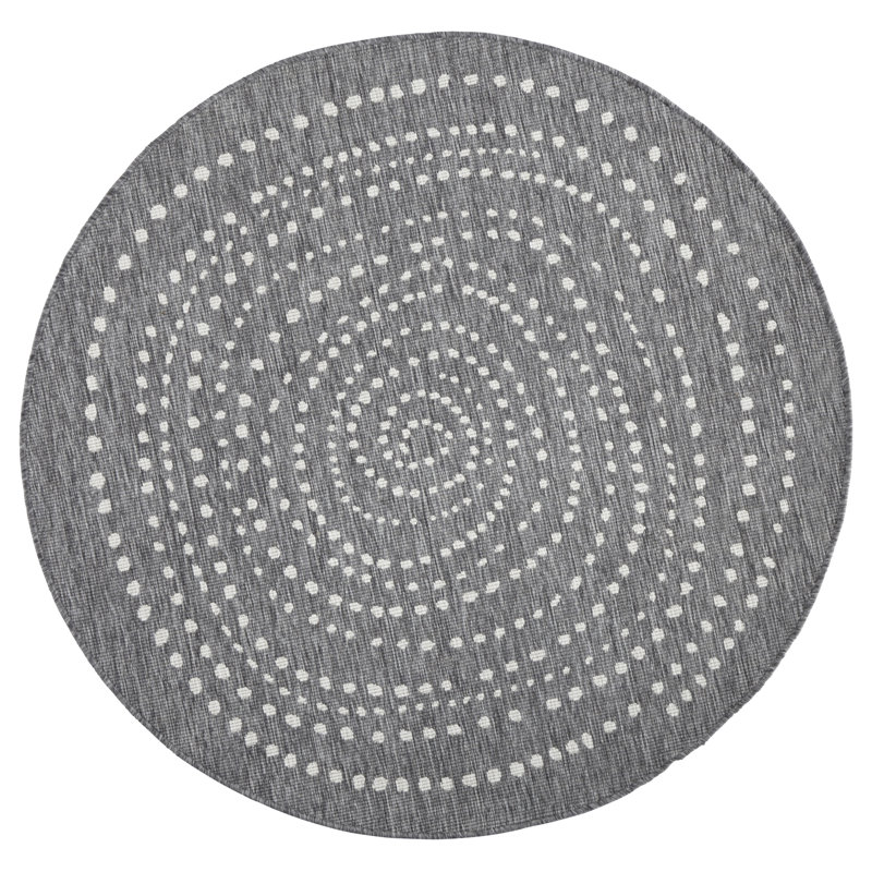 Bali Flatweave Grey Rug, Round 200cm
