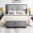 48" Grey With Storage, Button And Diamond Stitched, Modern Design, Solid Wood Frame, Square Legs, Can Hold 350 Lb, For Bedroom, Living Room, Use As Chest, Window Bench Storage Bench, Stitching, Soft-2061082337