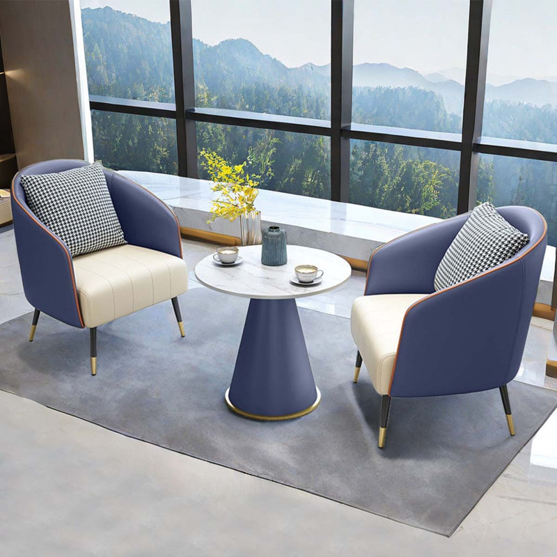 Joselynne 3 - Piece Faux Leather Living Room Set, Blue