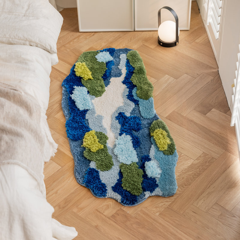 Tapis de salle de bain Aesthetic, Abstrait bleu