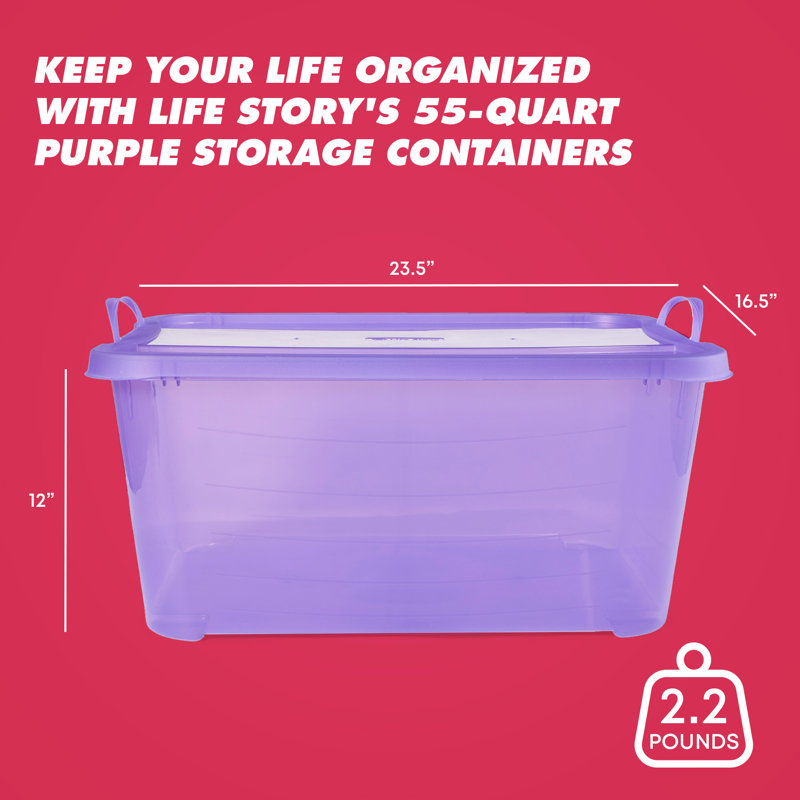 Stackable Closet Storage Box , Purple, 55