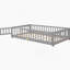 Lit plateforme simple avec clôture et porte, gris-1209099360-1209099361