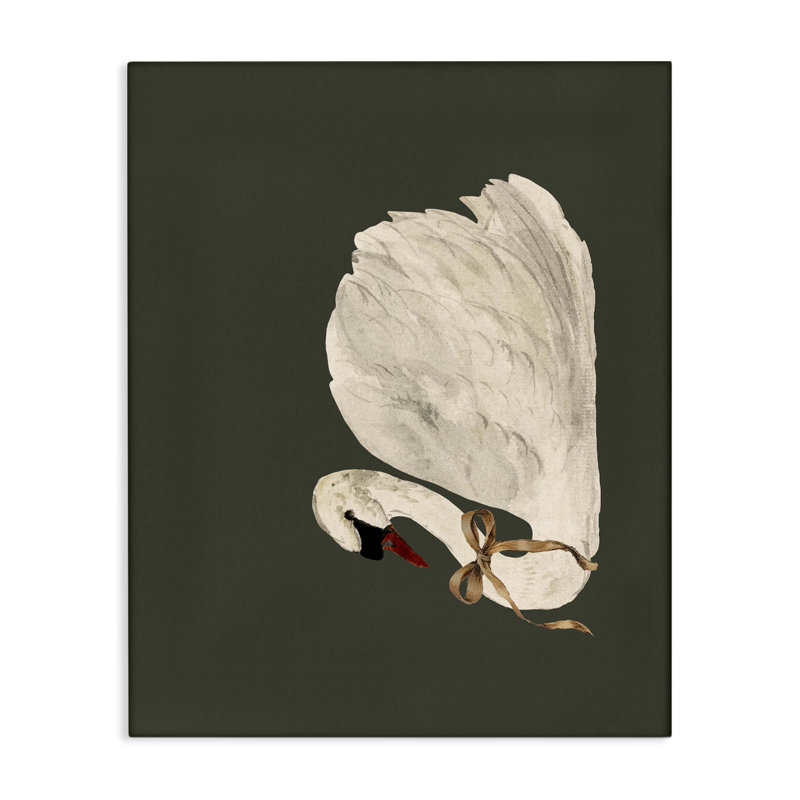 Cygne des Fêtes avec toile en ruban, design par lettré et doublé, H 16 po x l 20 po