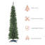 HOMCOM Pencil Slim Artificial Christmas Tree with Study Stand Tips Green-35241485