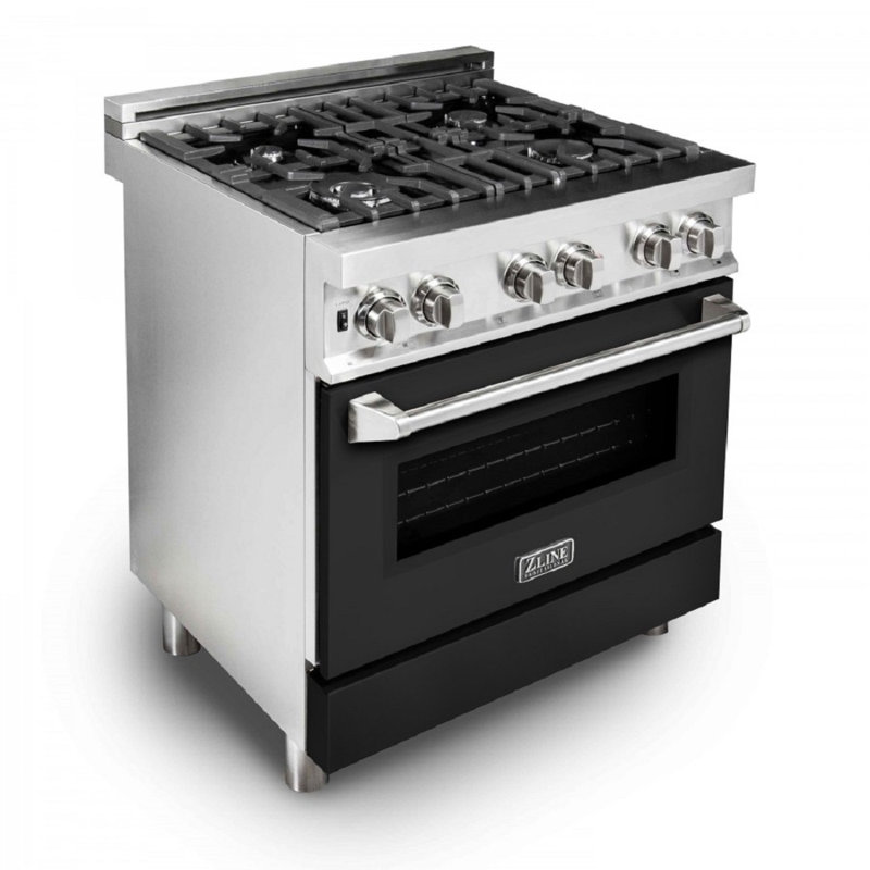 ZLINE 30" Legacy Dual Fuel Range, Black Matte Stainless Steel