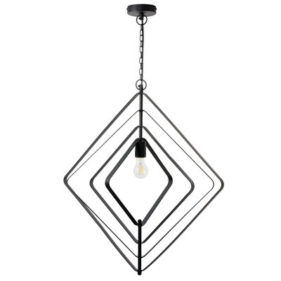 Luminaire suspendu carré industriel 27,5 po L