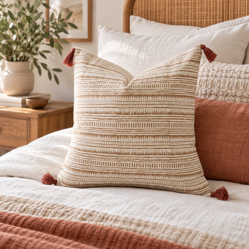 Housse de coussin en coton, H 20 po x l 20 po