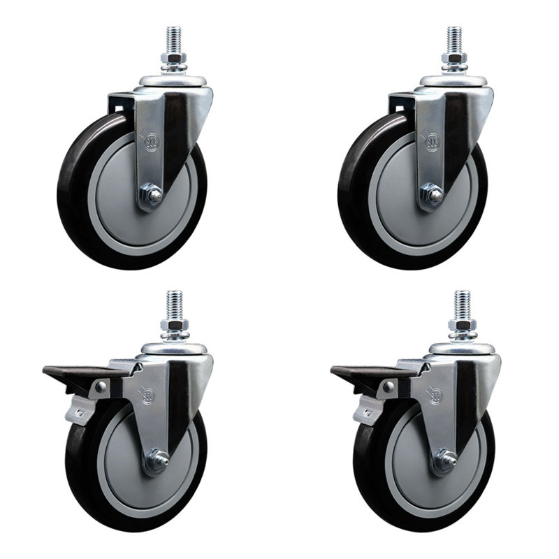 Polyurethane Wheel Swivel ½ Inch Threaded Stem Caster SCC