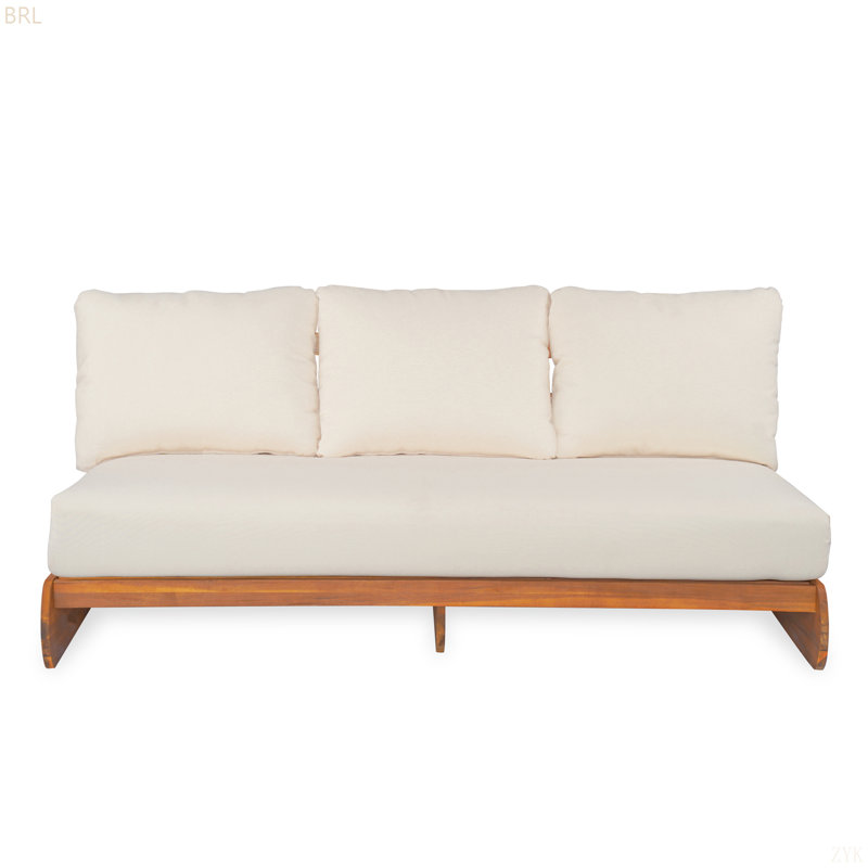 Paresseux d'extérieur 3 places en acacia, Beige / teck