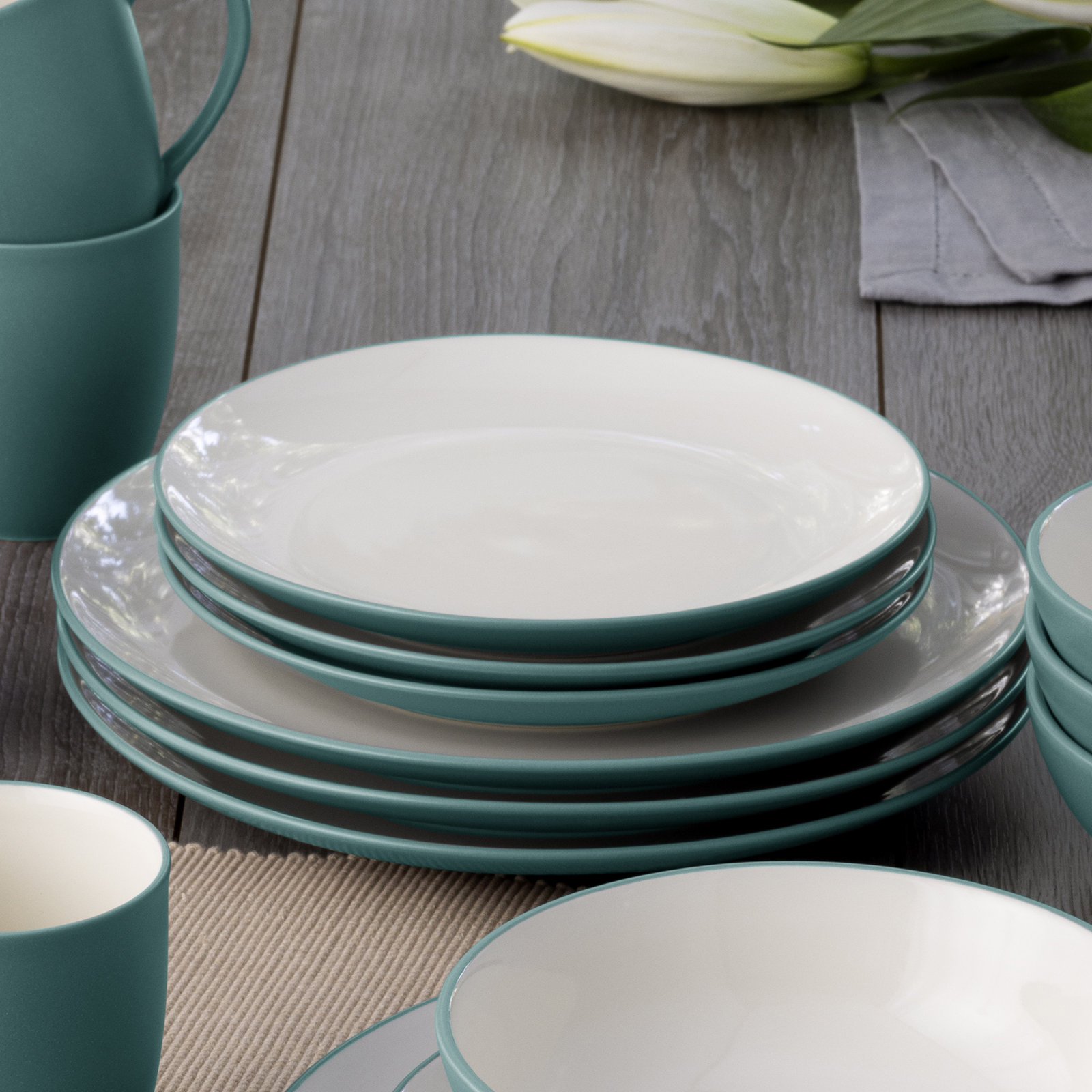 Noritake Colorwave Coupe Dinner Plates, 10-1/2", Turquoise