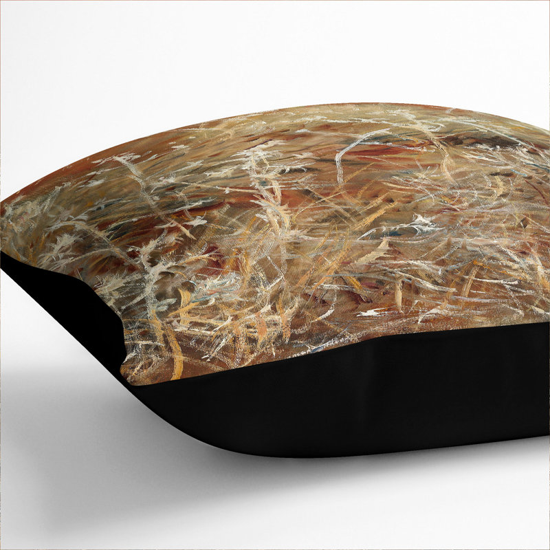 Thistles Scatter Cushion with Filling, 40cm H x 40cm W x 15cm D, Black