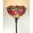 69" Brown Traditional Shaped Floor Lamp With Red Yellow And Brown Dragonfly Stained Glass Dome Shade