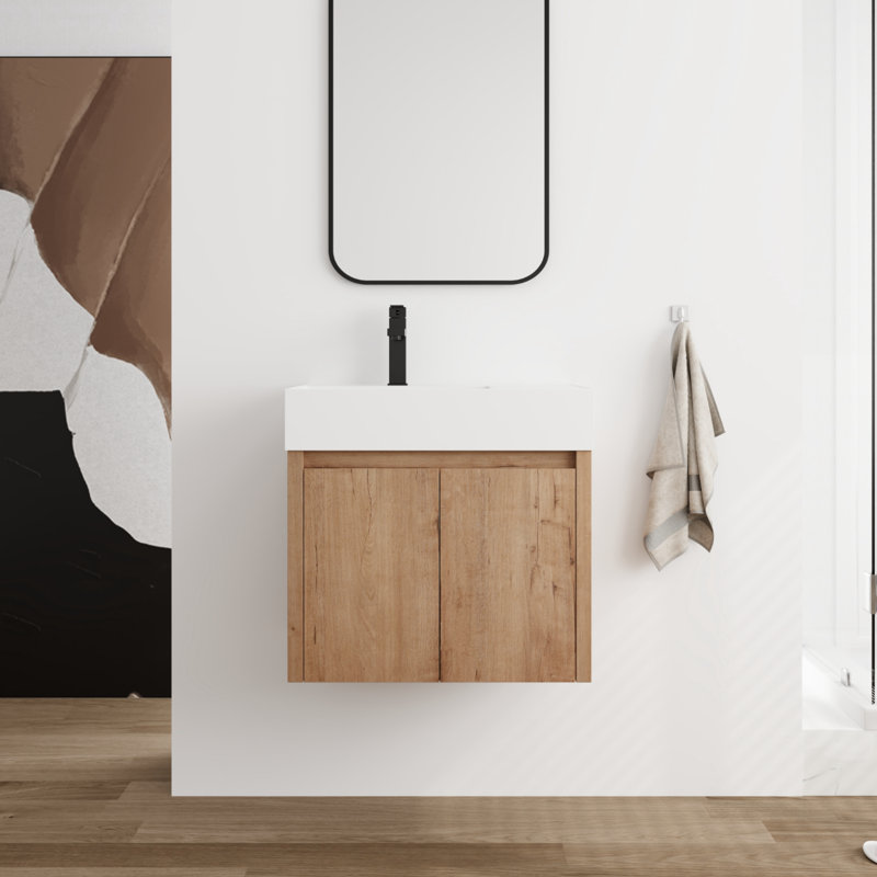 Kenzia 23.94'' Single Bathroom Vanity with Resin Top