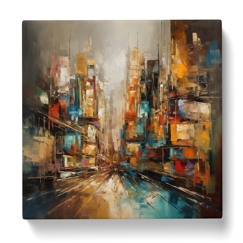 Architecture Abstract Expressionism - Wrapped Canvas - Framed Print, 50cm H x 50cm W x 3cm D