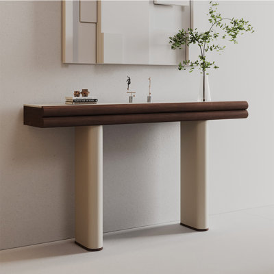 Modern-style sintered stone console table.