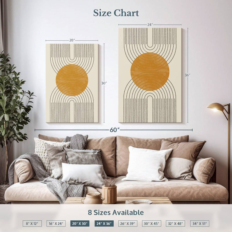 Avery Minimal Line Arch Gold Sun, H 36 po x l 24 po