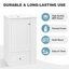 Meuble-lavabo blanc peu encombrant avec lavabo en céramique, rangement moderne pour les salles de bain compactes