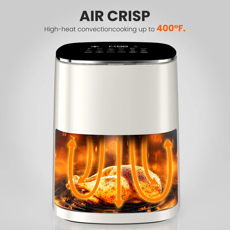 Air Fryer, 6-Quart With Viewing Window, 12-In-1 Functions - Air Fry, Roast, Reheat, Dehydrate, Bake, Steam, Beige