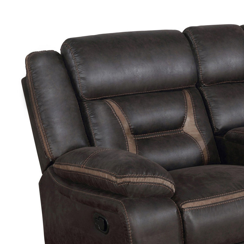 Causeuse inclinable avec accoudoirs coussinés, Similicuir brun
