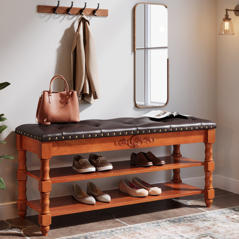 Faux Leather Upholstered Storage Bench